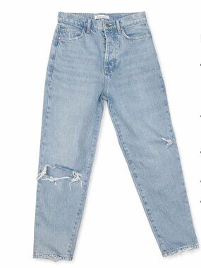 Retro Simone Light Wash Distressed Jeans Size 28 High Rise Straight Leg